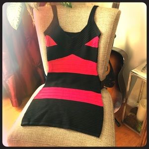 Women’s Bodycon Dress. Red and Black.